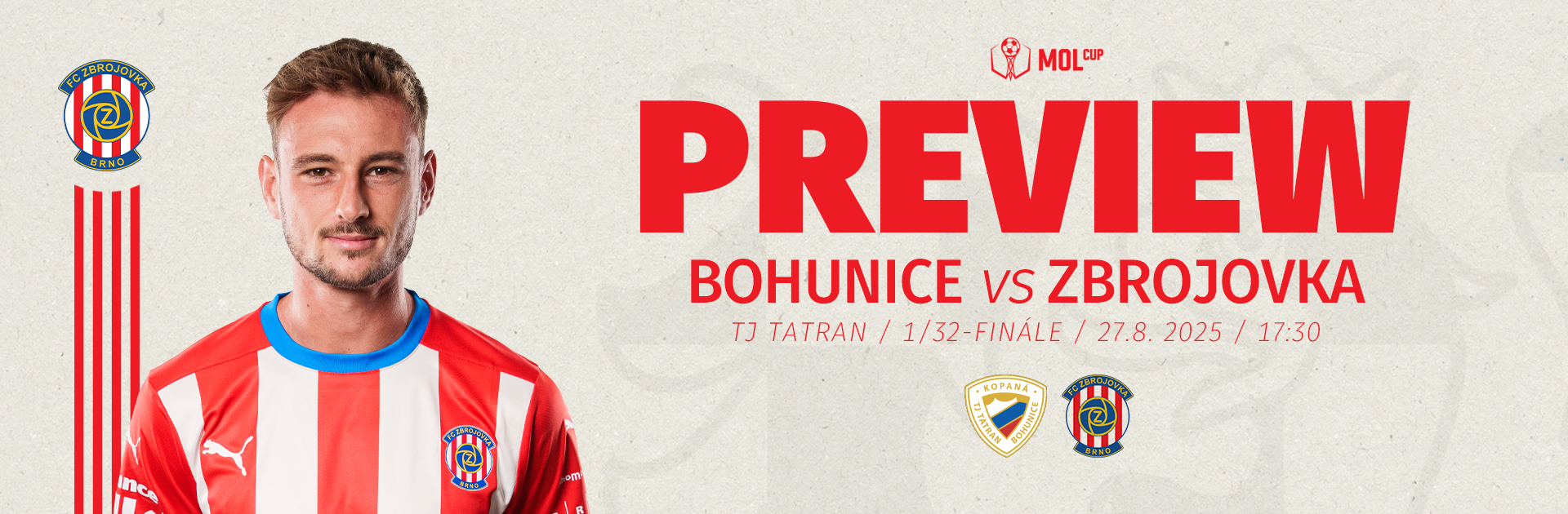 PREVIEW: Zbrojovka zam v MOL Cupu k pikantnmu souboji s TJ Tatran Bohunice