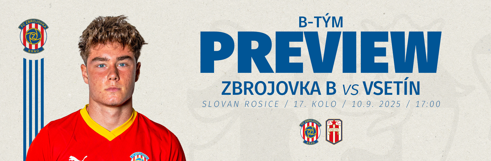 PREVIEW: Béčko Zbrojovky bude ve vloženém kole hostit Vsetín