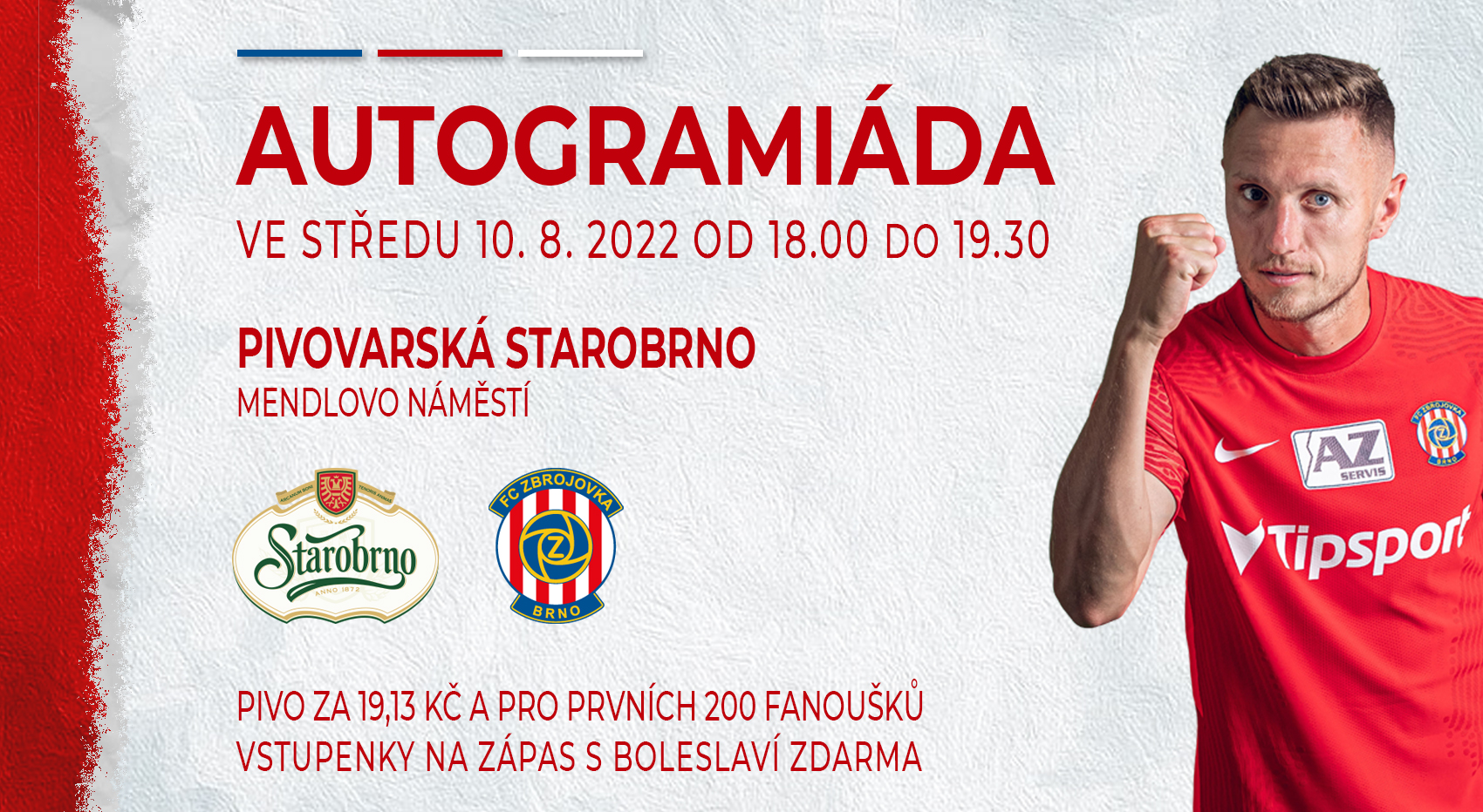 Ve středu 10.8. proběhne velká autogramiáda v Pivovaru Starobrno!